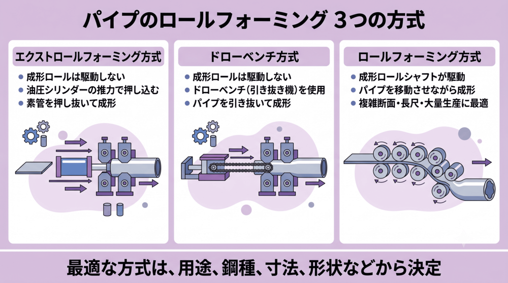 パイプのロールフォーミング方法